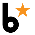 Bright star DB logo - a lower case b in black with an orange star to the upper-right